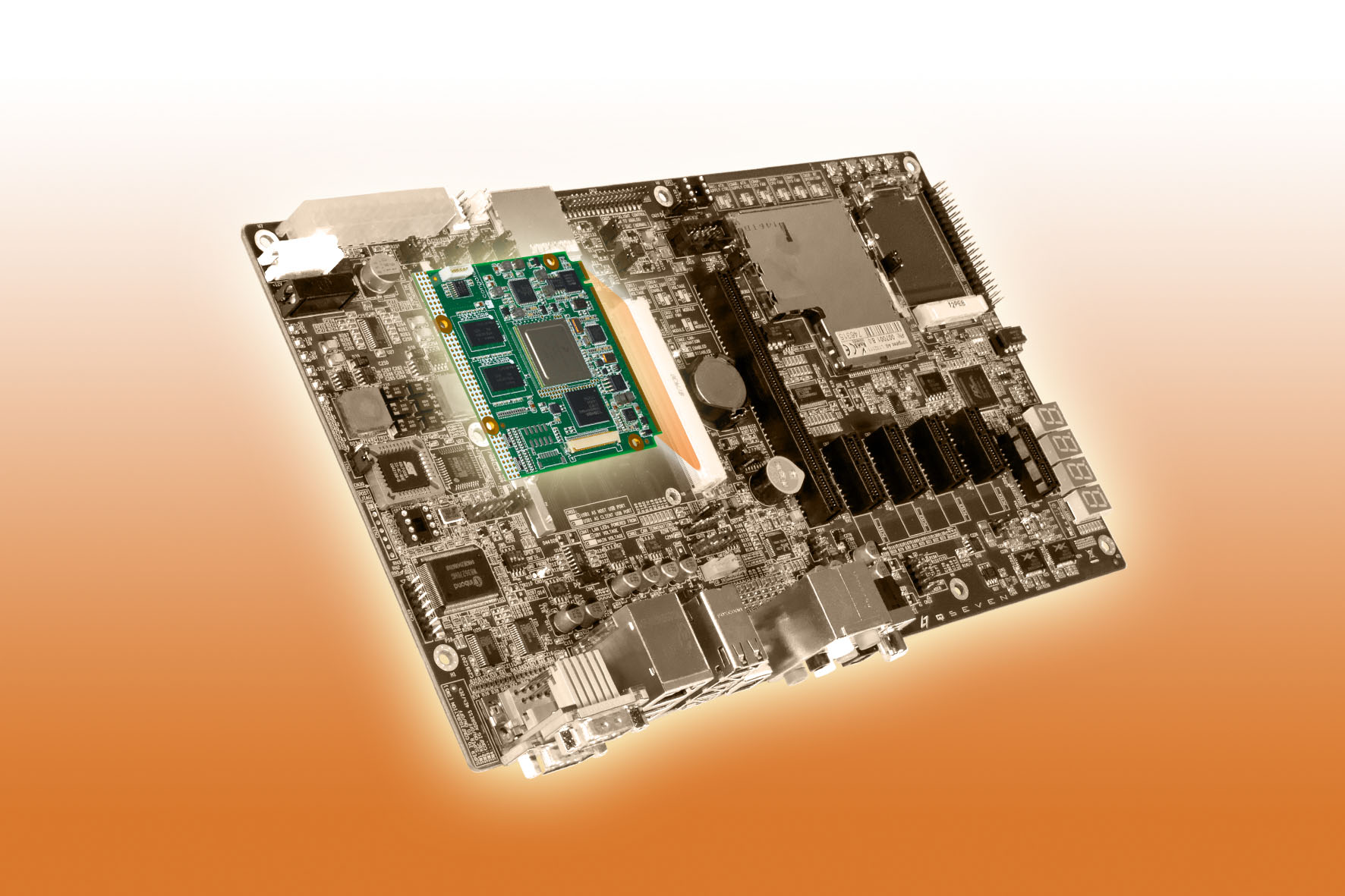 Figure 3: The Qseven ARM Computer-on-Module with development carrier board